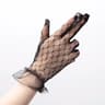 Womens Black Lace Mesh Gloves Short Transparent Party Bridal Gloves 1