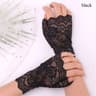 Womens White Satin Bridal Gloves Bow Lace Wedding Dress Gloves 1