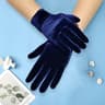 Womens Warm Velvet Winter Gloves Elastic Solid Color Driving Gloves 3