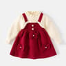 Toddler Girl Princess Sweater Dress With 3D Teddy Bear Bow 2