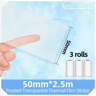 3 Rolls Transparent Self Adhesive Thermal Sticker Paper For Mini Printers 1