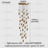 Modern Gold Cylindrical Chandelier For Luxury Staircase And Living Room Lighting 9