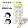 10 Pack 1W IP65 Waterproof Mini LED Cabinet Spotlights 6