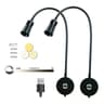 2 Pack 3W USB Dimmable Gooseneck Bedside Reading Wall Lamps 3