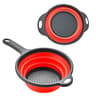 Foldable Silicone Colander Set  Collapsible Fruit  Vegetable Strainers With Handles 2Pack 4