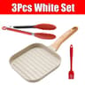 Nonstick Square Grill Pan 19cm  Indoor Steak Grilling Skillet For All Stoves 7