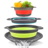 Foldable Collapsible Colander Set With SelfDraining Base  SpaceSaving Vegetable  Fruit Washing Bask 5
