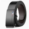 Men Automatic Buckle Leather Belt  Luxury Genuine Leather Belt With Ratchet Closure For Business  C 5