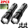 PowerBeam 2000LM Tactical Flashlight  Rechargeable LED Flashlight With Zoom  Display 6