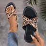SunnyStride Summer SquareToe Cross Strap Flat Sandals  Stylish Beach  Casual Women Slides 9