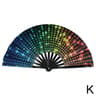 Foldable Rave Hand Fan  Colorful Rave Fan With Reflective Gradient Design For Festivals  Dance 16