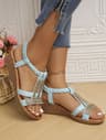 Bohemian Wedge Sandals For Women  Summer Wedge Sandals With Rhinestone Detail  Platform Comfort 16