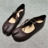 Soft Leather Tabi Ballet Flats Split Toe Comfortable Walking Loafers For Women 7
