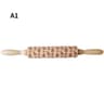 Premium Holiday Cookie Embossing Rolling Pin  Christmas Pattern Wooden Dough Roller 6