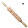Premium Holiday Cookie Embossing Rolling Pin  Christmas Pattern Wooden Dough Roller 12