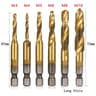 Titanium HSS Tap Drill Bit Set  Hex Shank Screw Thread Tapping Tools M3M10 16