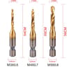 Titanium HSS Tap Drill Bit Set  Hex Shank Screw Thread Tapping Tools M3M10 12