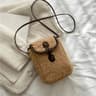 Women Retro Lamb Fleece Crossbody Phone Bag  Minimalist ColorBlock Shoulder Mini Bag 8