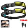 LumiWave COB LED Headlamp  USB Rechargeable Motion Sensor Headlight 5