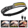 LumiWave COB LED Headlamp  USB Rechargeable Motion Sensor Headlight 7
