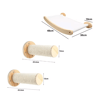 Wall Mounted Cat Hammock Bed With Wooden Shelf And Scratching Post For Indoor Cats 14
