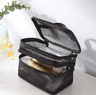 Double Layer Makeup Bag Large Capacity Cosmetic Organizer With Mesh Pockets 3