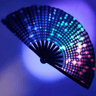 Large Carnival Folding Fan With Energetic Neon Mushroom Pattern  Unisex Hand Fan 5