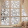 113 Christmas Snowflake Static Window Stickers  Reusable Holiday Party Decoration Decals 4