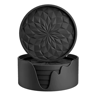 6Piece Silicone Drink Coasters Set With Base  Bar  Home Office Cup Mats For Tabletop Protection 6