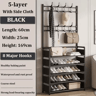 MultiLayer Clothes  Shoe Rack  FloorStanding Organizer With DIY Doorway Hanger Shelf 9