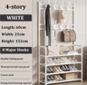 MultiLayer Clothes  Shoe Rack  FloorStanding Organizer With DIY Doorway Hanger Shelf 10