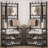 MultiLayer Clothes  Shoe Rack  FloorStanding Organizer With DIY Doorway Hanger Shelf 11