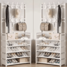 MultiLayer Clothes  Shoe Rack  FloorStanding Organizer With DIY Doorway Hanger Shelf 12