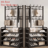 MultiLayer Clothes  Shoe Rack  FloorStanding Organizer With DIY Doorway Hanger Shelf 13