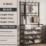 MultiLayer Clothes  Shoe Rack  FloorStanding Organizer With DIY Doorway Hanger Shelf 14
