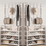 MultiLayer Clothes  Shoe Rack  FloorStanding Organizer With DIY Doorway Hanger Shelf 19