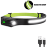 Rechargeable LED Sensor Headlamp  5Mode HandsFree Head Flashlight For Fishing Camping  Outdoor Use 8