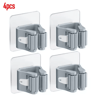 Mop Storage Rack  Wall Mounted Broom Holder With PunchFree Storage Hooks For Space Saving Cleaning  7