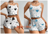 Breathable Womens Pajamas Shorts And Tank Top Set For Sleep And Loungewear 13