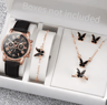 Fashion Womens Quartz Watch Set With Leather Bands And Heart Rhinestone Accent 56 PCS 3