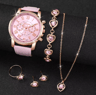 Fashion Womens Quartz Watch Set With Leather Bands And Heart Rhinestone Accent 56 PCS 10