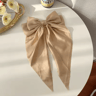 Korean Hair Clips Big Bowknot Solid Satin Long Ribbon Hair Clips For Women And Girls 10