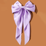 Korean Hair Clips Big Bowknot Solid Satin Long Ribbon Hair Clips For Women And Girls 11