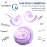 AI Bluetooth Translator Headphones Wireless RealTime Translation Headset Supporting 144 Languages A 6