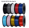 KINGROON 10kg PLA  PETG 175mm 3D Printer Filament Bundle  Mixed Colors FDM Material 10