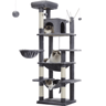 Tall Cat Tree  Large MultiLevel Plush Cat Tower With Scratching Posts And Perches 5