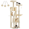 Tall Cat Tree  Large MultiLevel Plush Cat Tower With Scratching Posts And Perches 11