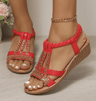 Womens Wedge Sandals Summer  Bohemia Rhinestones Casual Platform Beach Shoes Sizes 3443 11