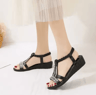 Womens Wedge Sandals Summer  Bohemia Rhinestones Casual Platform Beach Shoes Sizes 3443 9