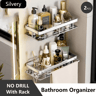 Stainless Steel Shower Rack  Anti Rust Bathroom Storage Shelf With Strong Suction Cups 12